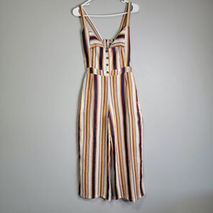 Faithfull The Brand‎ Scout Merielle Stripe Sleeveless Linen Jumpsuit Size M US 6